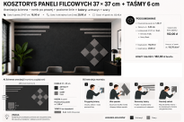 ARCO FeltWall Aranżacja Dekoracyjno Akustyczna Szachownica Kwadrat 37cm Tasma 6cm - 2