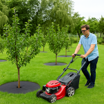 Krążek filcowy zabezpieczający przed chwastami ściółkowanie grafit fi 70 cm - 5