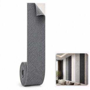 ARCO FeltWall Pas Filcowy Samoprzylepny 6 × 500 cm Dekoracyjno-Akustyczny, Szary