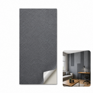 ARCO FeltWall Panel Akustyczny Filcowy Prostokąt Szary 37 × 74 cm Samoprzylepny
