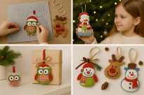 Zestaw Ozdób Świątecznych do Samodzielnego Wycięcia i Szycia – Format A3, 29×40 cm, DIY, Rękodzieło, Dekoracje Świąteczne - 6