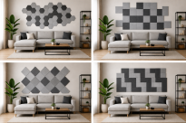 Filcowy Panel Ścienny Samoprzylepny HEXAGON Antracyt, 42x37 cm 4 mm – Panel Dekoracyjny, Akustyczny, Izolacyjny i Antykondensacyjny - 3