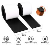 Zestaw 2 taśm filcowych samoprzylepnych z klejem 2, 5 cm × 74 cm – czarna, gr. 4 mm, 350 g/m² - 2