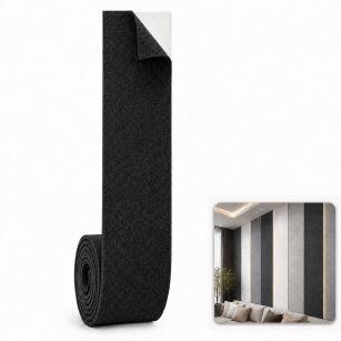 ARCO FeltWall Pas Filcowy Samoprzylepny 6 × 500 cm Dekoracyjno-Akustyczny, Czarny