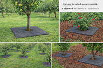 Filcowa mata przeciwchwastowa kwadratowa 50x50 cm 4mm grafit, do ściółkowania roslin, drzewek, drzew, szkółkarstwa - 11