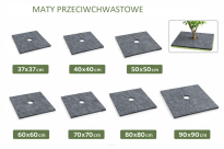 Filcowa mata przeciwchwastowa kwadratowa 50x50 cm 4mm grafit, do ściółkowania roslin, drzewek, drzew, szkółkarstwa - 16