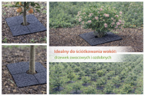 Filcowa mata przeciwchwastowa kwadratowa 50x50 cm 4mm grafit, do ściółkowania roslin, drzewek, drzew, szkółkarstwa - 3