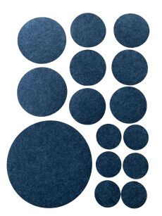 Duży zestaw podkładek uniwersalnych okrągłych czarnych 15 szt.