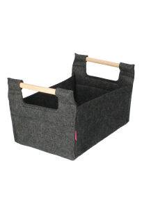 Pudełko z filcu z uchwytem drewnianym 20x30x20 cm