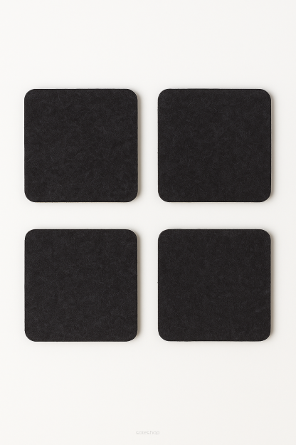 Zestaw 4 podkładek filcowych pod znicze w kolorze grafitowym kwadratowe 17x17 cm