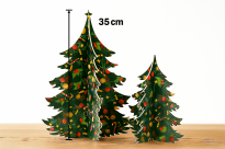 Świąteczna Choinka Filcowa na Stół 35 cm – Dekoracja Świąteczna z Filcu 4 mm z Trwałym Nadrukiem, Stabilna Ozdoba, Na Biurko, Do Sklepu - 3
