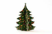 Świąteczna Choinka Filcowa na Stół 35 cm – Dekoracja Świąteczna z Filcu 4 mm z Trwałym Nadrukiem, Stabilna Ozdoba, Na Biurko, Do Sklepu - 13