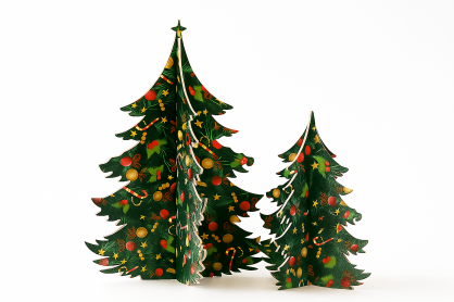 Świąteczna Choinka Filcowa na Stół 35 cm – Dekoracja Świąteczna z Filcu 4 mm z Trwałym Nadrukiem, Stabilna Ozdoba, Na Biurko, Do Sklepu