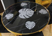 Zestaw podkładek na stół 1+4 - Monstera szara - 2