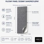 ARCO FeltWall Panel Akustyczny Filcowy Prostokąt Czarny 37 × 74 cm Samoprzylepny - 5