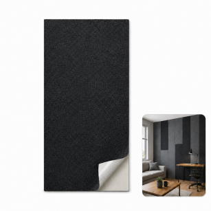 ARCO FeltWall Panel Akustyczny Filcowy Prostokąt Czarny 37 × 74 cm Samoprzylepny
