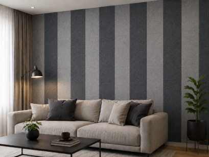 ARCO FeltWall Aranżacja Dekoracyjno Akustyczna 10m2 Poziome Równe Pasy Panele 37x500 cm