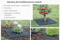 Filcowa mata przeciwchwastowa kwadratowa 37x37 cm 4mm grafit, do ściółkowania roslin, drzewek, drzew, szkółkarstwa - 8