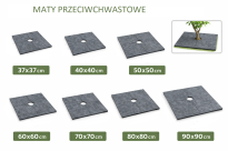 Filcowa mata przeciwchwastowa kwadratowa 37x37 cm 4mm grafit, do ściółkowania roslin, drzewek, drzew, szkółkarstwa - 16