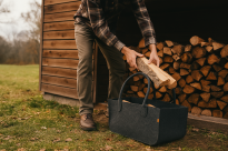 Torba gospodarcza 30×30×50 cm - antracyt, 4 mm - wytrzymała torba filcowa na drewno opałowe, zakupy, pranie, zabawki i piknik, do 30 kg - 17