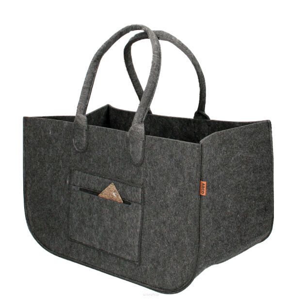 Torba gospodarcza 30×30×50 cm - antracyt, 4 mm - wytrzymała torba filcowa na drewno opałowe, zakupy, pranie, zabawki i piknik, do 30 kg