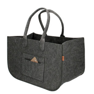 Torba gospodarcza 30×30×50 cm - antracyt, 4 mm - wytrzymała torba filcowa na drewno opałowe, zakupy, pranie, zabawki i piknik, do 30 kg