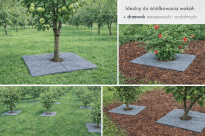 Filcowa mata przeciwchwastowa kwadratowa 37x37 cm 4mm szara, do ściółkowania roslin, drzewek, drzew, szkółkarstwa - 15