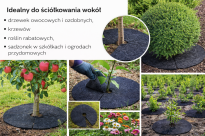Krążek filcowy zabezpieczający przed chwastami ściółkowanie grafit fi 50 cm - 12