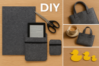 Polski filc poliestrowy gruby 7 mm 700 g szary rozmiar 160x25 cm - 7