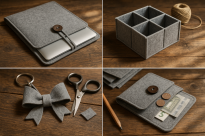 Polski filc poliestrowy gruby 7 mm 700 g szary rozmiar 160x25 cm - 13