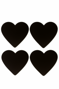 Zestaw 4 podkładek filcowych pod znicze w kolorze grafitowym serca 15x15 cm
