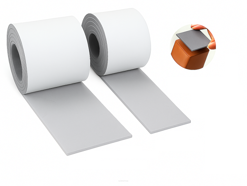 Zestaw 2 taśm filcowych samoprzylepnych z klejem 2, 5 cm × 74 cm – szare, gr. 4 mm, 350 g/m²