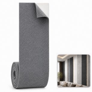 ARCO FeltWall Pas Filcowy Samoprzylepny 37 × 500 cm Dekoracyjno-Akustyczny, Szary