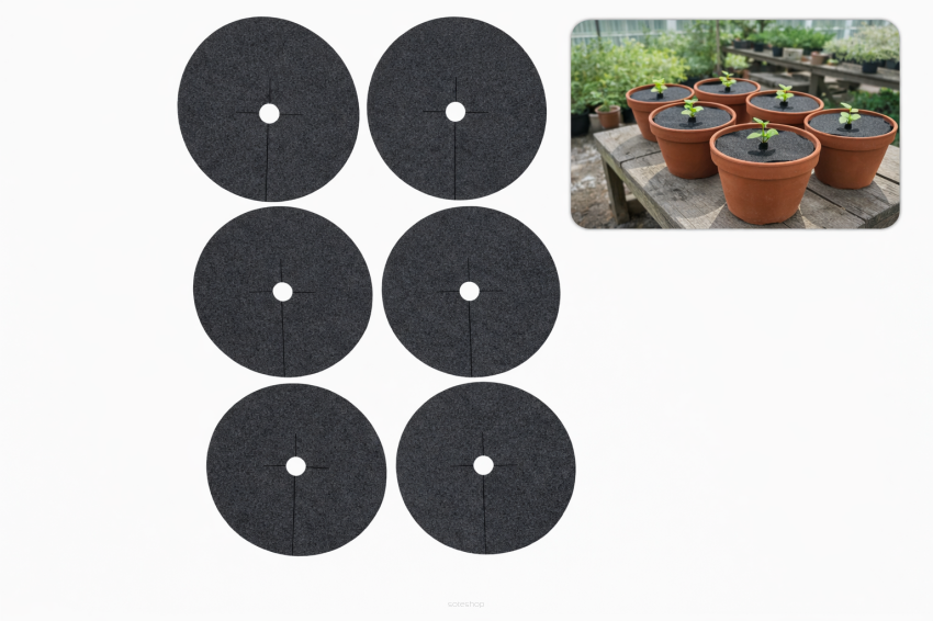 Zestaw krążków przeciwchwastowych 6 szt. ściółkowanie grafit fi 15 cm