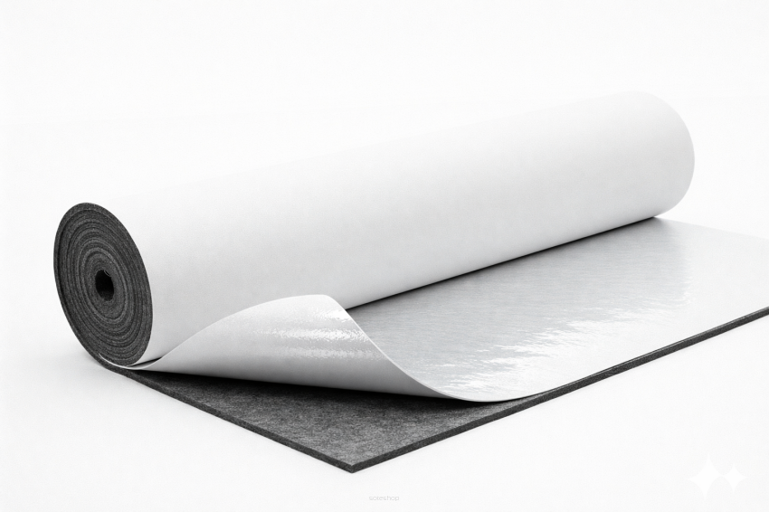 Gruby Filc Samoprzylepny 7 mm 700 g/m² Szary – 75x75 cm | Techniczny, Wygłuszający, Ochronny, Termoizolacyjny