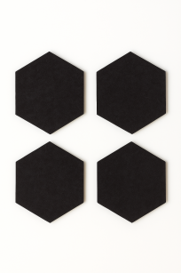 Zestaw 4 podkładek filcowych pod znicze w kolorze grafitowym heksagon 17x17 cm
