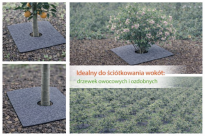 Filcowa mata przeciwchwastowa kwadratowa 70x70 cm 4mm szara, do ściółkowania roslin, drzewek, drzew, szkółkarstwa - 2