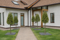 Filcowa mata przeciwchwastowa kwadratowa 70x70 cm 4mm szara, do ściółkowania roslin, drzewek, drzew, szkółkarstwa - 17