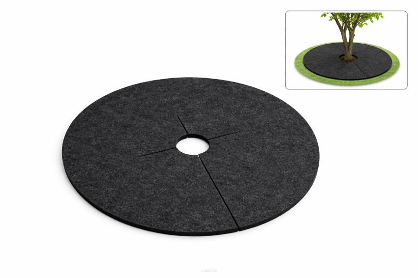 Krążek filcowy zabezpieczający przed chwastami ściółkowanie grafit fi 40 cm