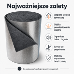 Filc Techniczny 7mm z Folią Aluminiową 0,5x1m Izolacja Termiczna na metry - 4