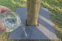 Filcowa mata przeciwchwastowa kwadratowa 90x90 cm 4mm szara, do ściółkowania roslin, drzewek, drzew, szkółkarstwa - 4