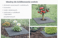Filcowa mata przeciwchwastowa kwadratowa 60x60 cm 4mm szara, do ściółkowania roslin, drzewek, drzew, szkółkarstwa - 7