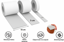 Zestaw 3 taśm filcowych samoprzylepnych z klejem 2, 5, 10 cm × 74 cm – szare, gr. 4 mm, 350 g/m² - 4