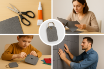 Polski filc poliestrowy gruby 10 mm 1200 g szary rozmiar 160x75 cm - 2