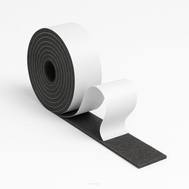 Filcowa taśma ochronna samoprzylepna 2 cm × 1,5 m – czarna, gr. 4 mm, 350 g/m²
