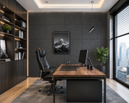 ARCO FeltWall Panel Akustyczny Filcowy Kwadratowy Czarny 74 × 74 cm Samoprzylepny - 9