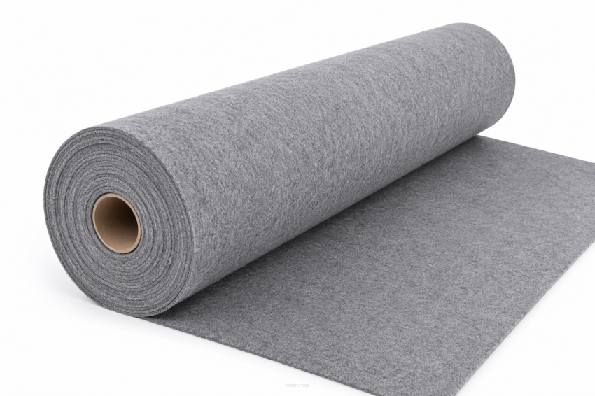Polski Filc Poliestrowy 3 mm Szary 150x50 cm Filc Techniczny DIY Rękodzieło, na metry