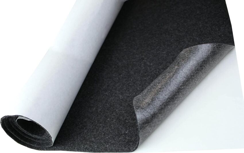 Filc Samoprzylepny Techniczny: 1 szt: 50x150 cm; 4 mm – 350 g/m², Czarny, na Metry | Wygłuszający, Ochronny, Termoizolacyjny