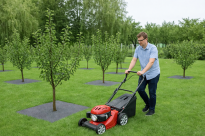 Filcowa mata przeciwchwastowa kwadratowa 80x80 cm 4mm szara, do ściółkowania roslin, drzewek, drzew, szkółkarstwa - 11