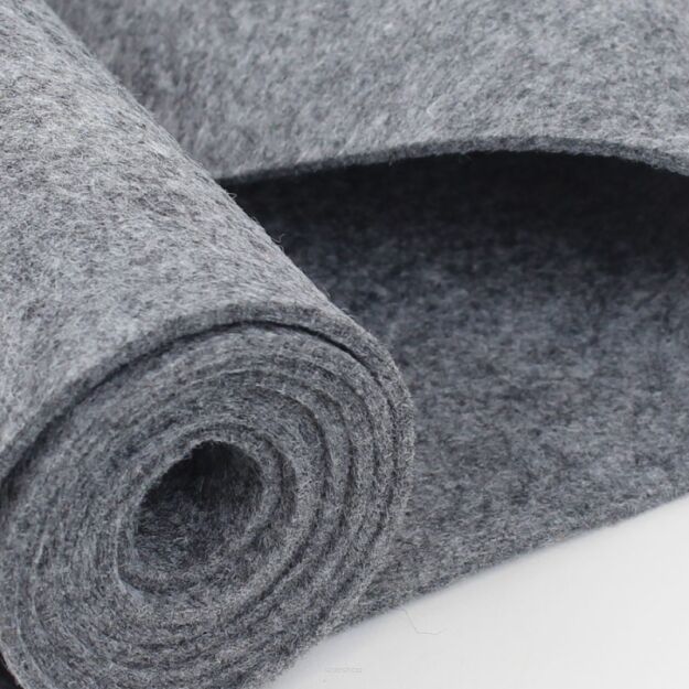 Polski filc poliestrowy gruby 7 mm 700 g szary rozmiar 70x25 cm